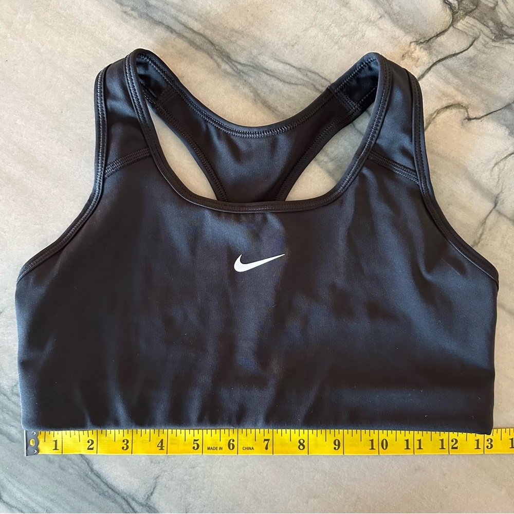 Nike Women's Black Sports Bra with White Logo
